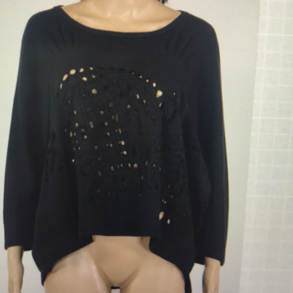 Dries Van Noten oversized perforated black top